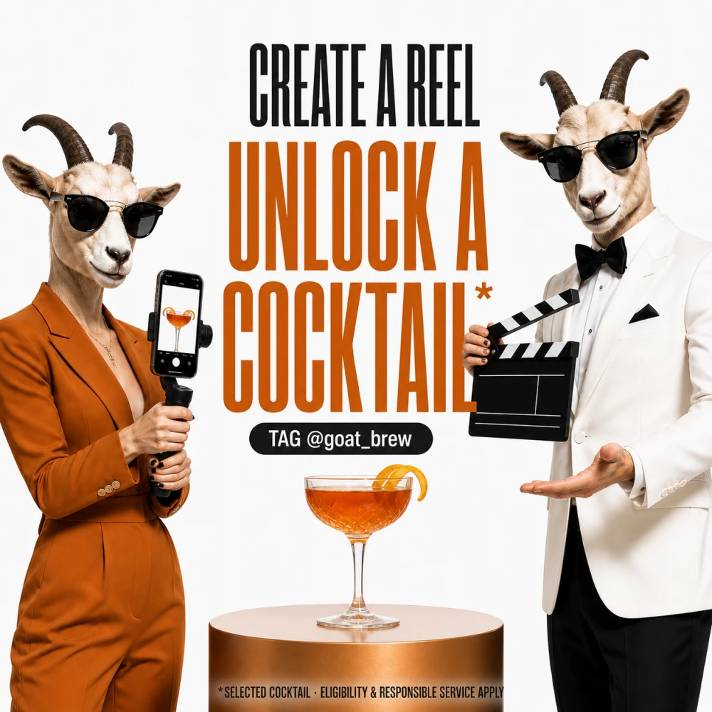 Create a Reel and unlock a selected cocktail GOAT Mission